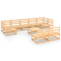 NNEVL 10 Piece Garden Lounge Set Solid Pinewood
