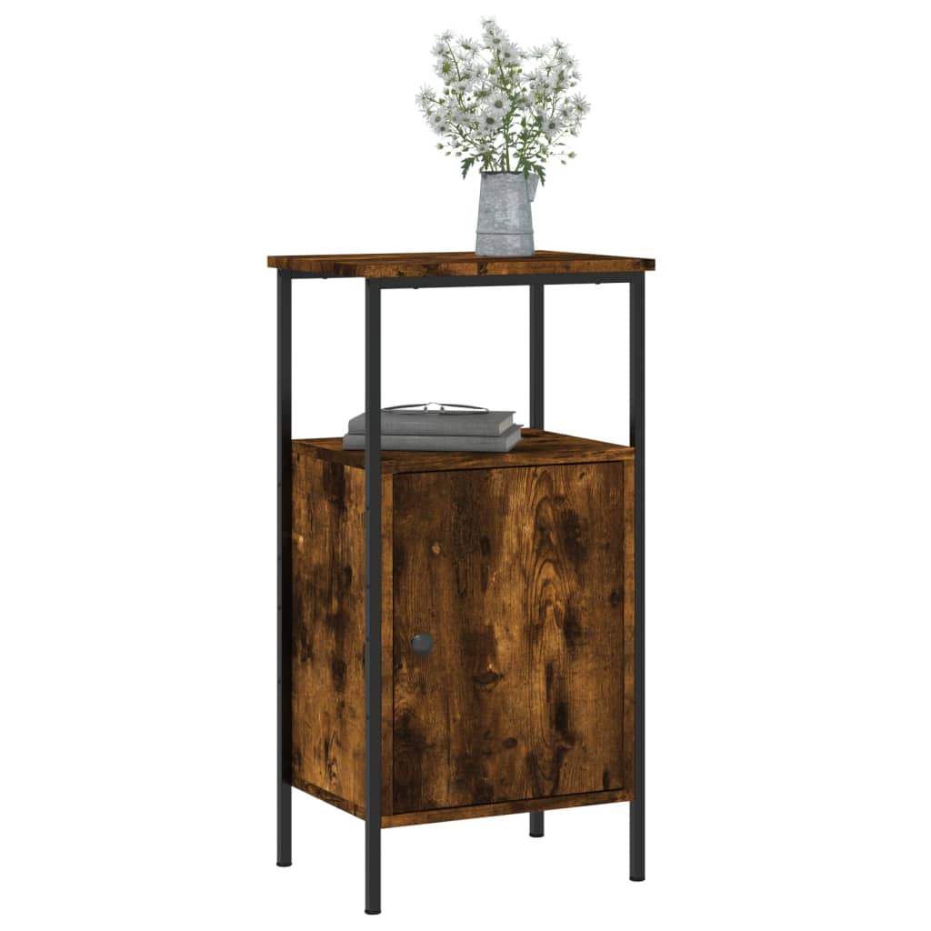 NNEVL Bedside Cabinets 2 pcs Smoked Oak 41x31x80 cm Engineered Wood