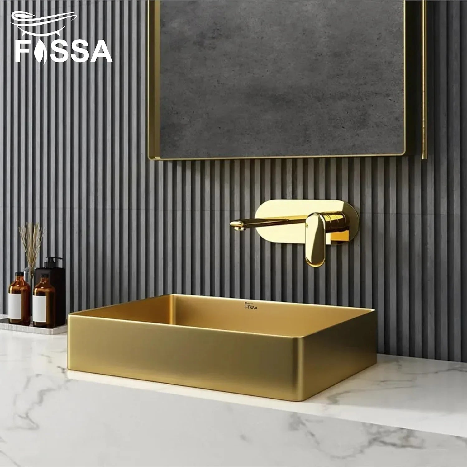 Wash Basin 304 Luxury (18.5x14x04) Inch Gold Stainless Steel Wash Basin Table Top For Bathroom