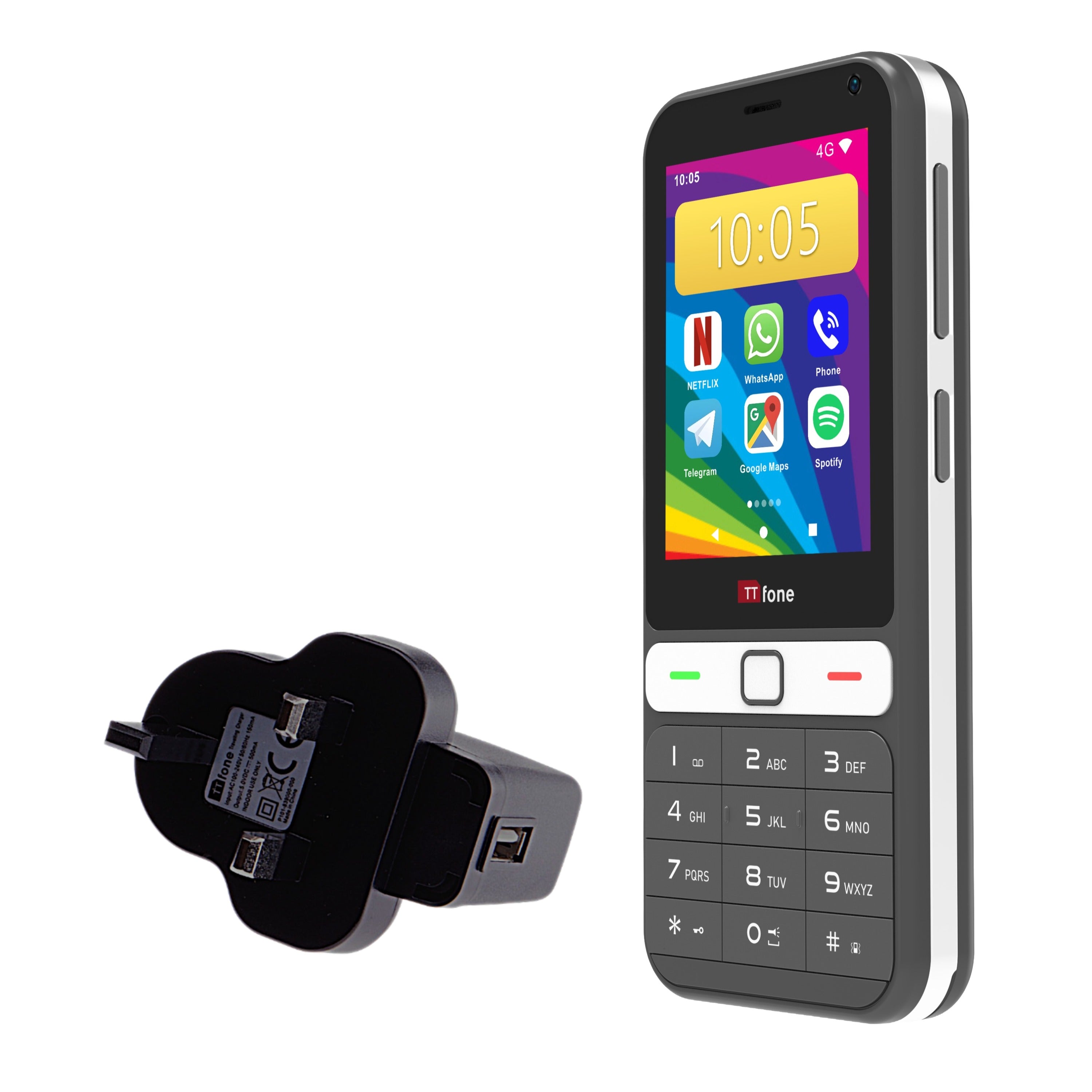 Returned Resale - TTfone TT280 4G Android Mobile with EE SIM and Mains Charger