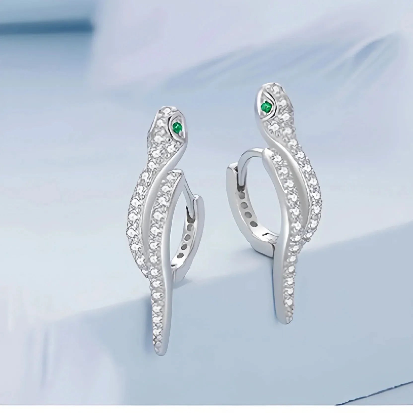Serpent Sparkle Hoop Earrings – Gold & Silver Vermeil