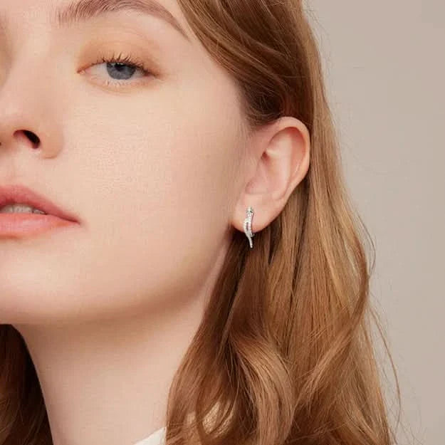 Serpent Sparkle Hoop Earrings – Gold & Silver Vermeil