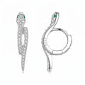 Serpent Sparkle Hoop Earrings – Gold & Silver Vermeil