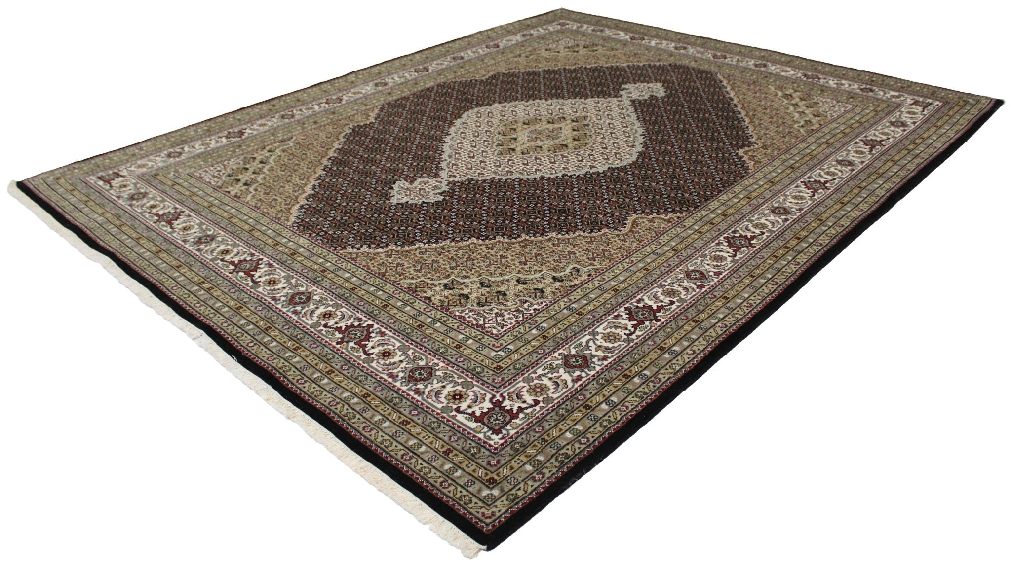Canvello Hand Made Formal Medallion Indo Tabriz Rug - 8'1'' X 10'2''