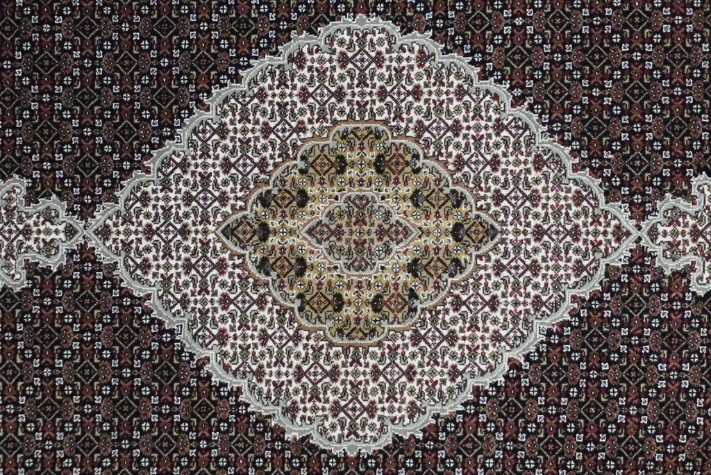 Canvello Hand Made Formal Medallion Indo Tabriz Rug - 8'1'' X 10'2''