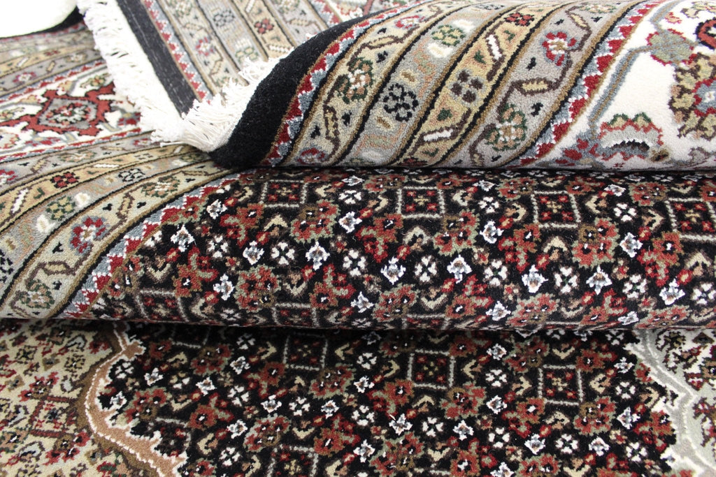 Canvello Hand Made Formal Medallion Indo Tabriz Rug - 8'1'' X 10'2''