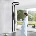 Smart Waterfall Circular  Hot and Cold  Shower Panel Set (Black)