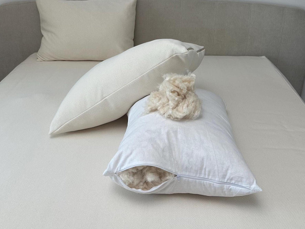 Organic cotton pillow with kapok filling