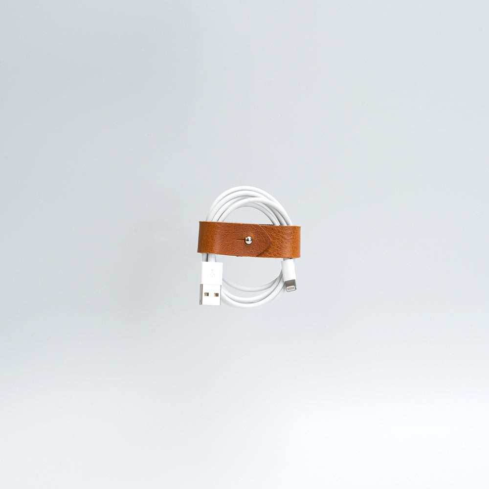 Leather organizer for charging cords