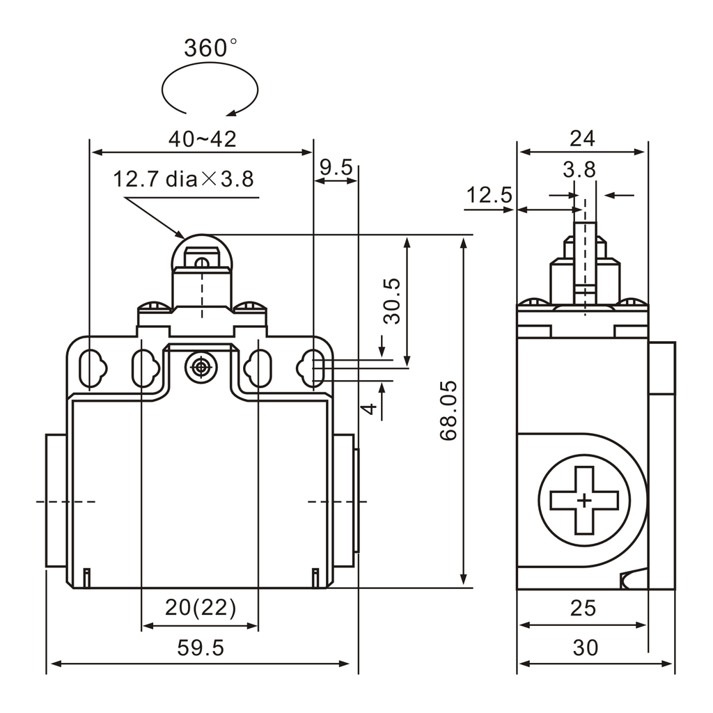 XCK-T102 Plunger Actuator Limit Switch