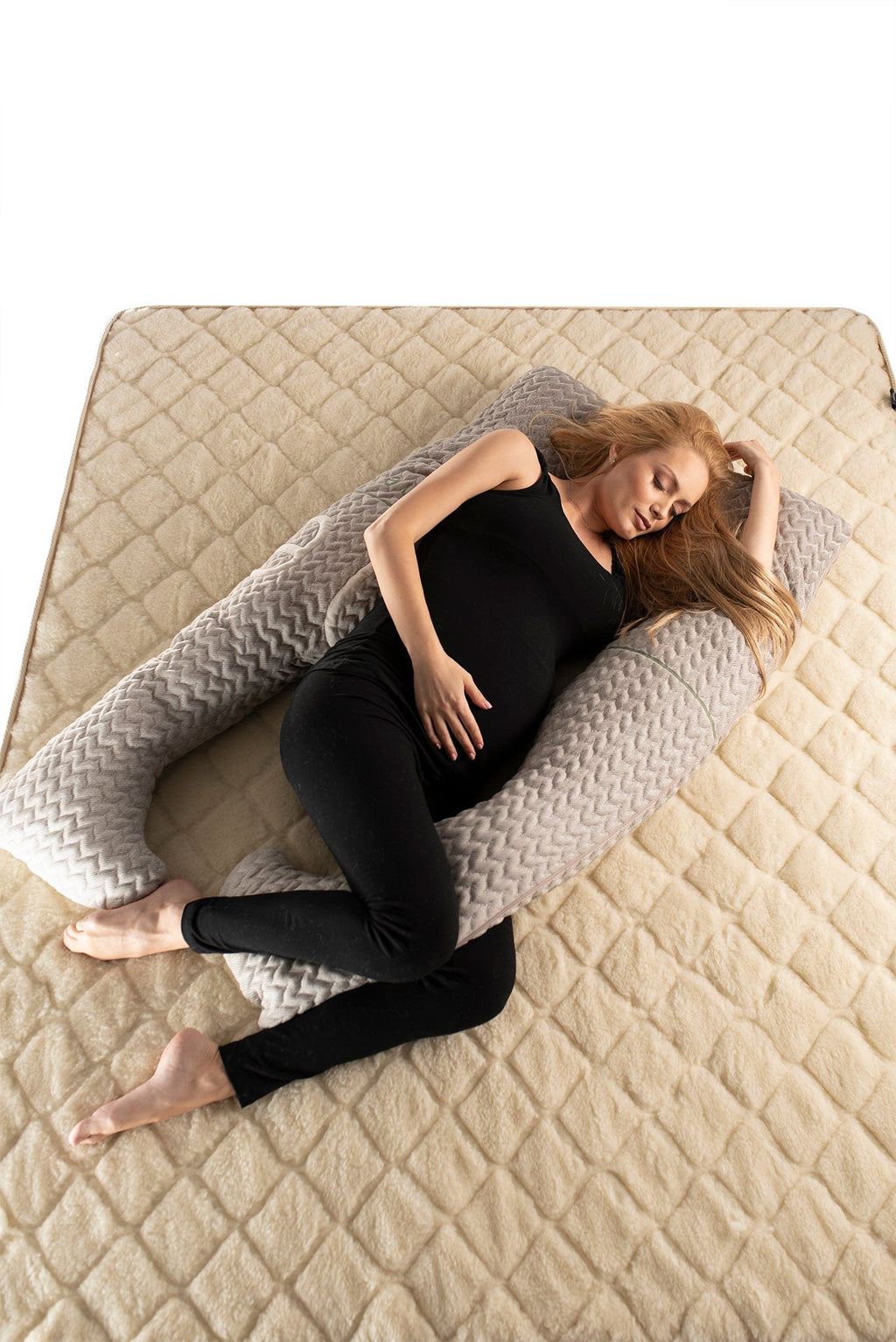 The Woolland  Hemp and Wool Pregnancy Pillow, U Shaped